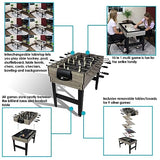 Sunnydaze 10-in-1 Game Table - Combination Multi-Game Table with Billiards, Push Hockey, Foosball, Ping Pong, and More - 49.5-Inch - Classic Wood Stain Sunnydaze