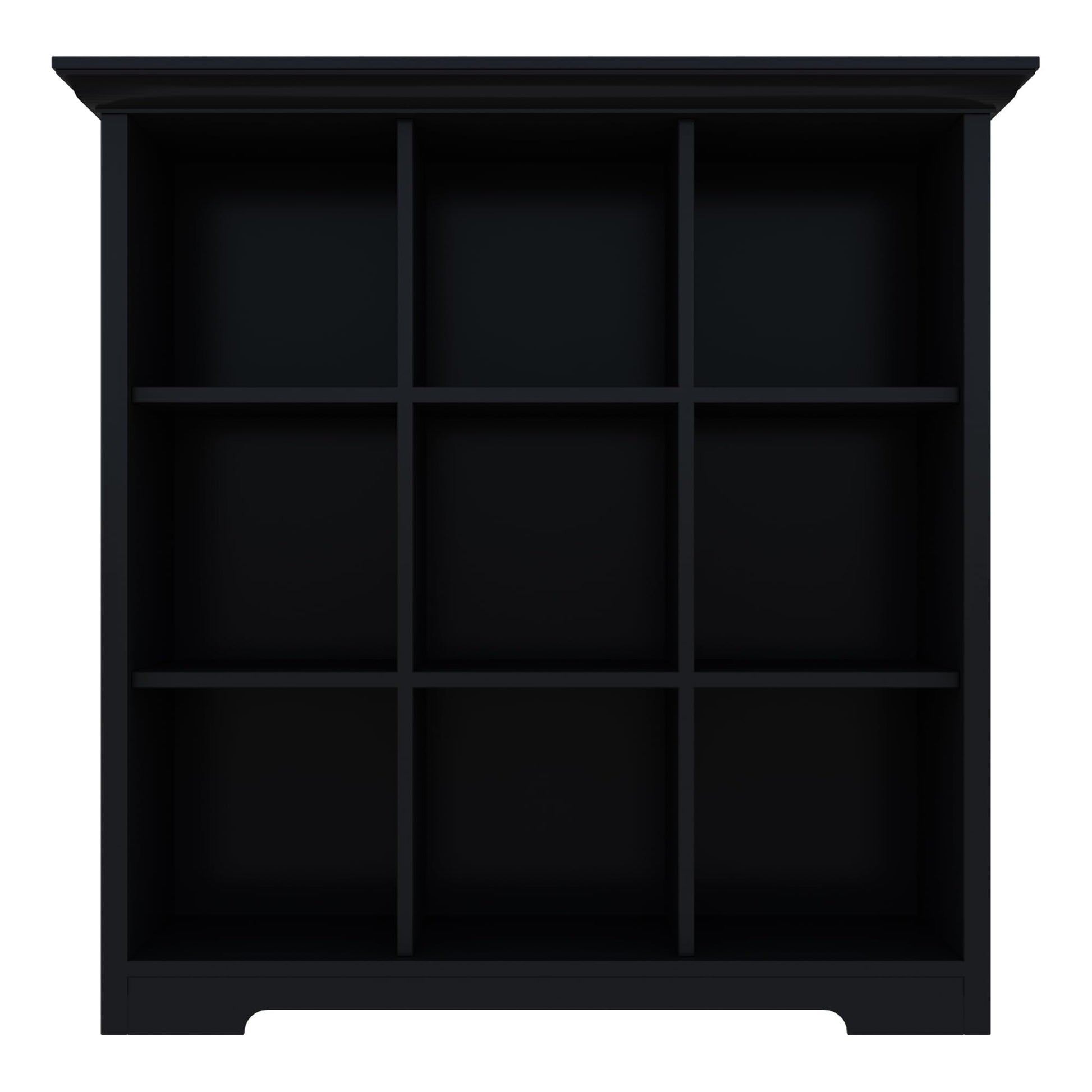 Stylish Black 3-Tier Cube Storage Bookcase with Base by OSCHF - WoodArtSupply