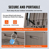 VEVOR Deck Box, 100 Gallon Outdoor Storage Box, 48.0" x 21.5" x 24.5", Waterproof PP Deckbox with Aluminum Alloy Padlock, for Patio Furniture, Pool Toys, Garden Tools, Outdoor Cushions, Gray VEVOR