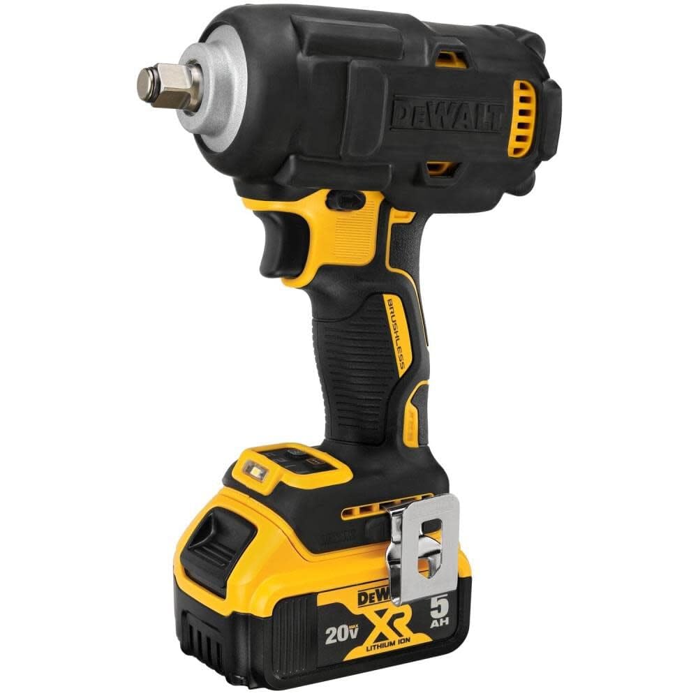 DEWALT 20V MAX Impact Wrench, Cordless, 1/2 inch, 2 Batteries and Charger Included (DCF891P2) - WoodArtSupply