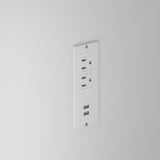 Homsee 61" W Large Kitchen Island with Charging Station, 2 Drawers and Adjustable Shelves, Modern Stationary Kitchen Prep Table Coffee Bar Cabinet for Dining Room, White Homsee