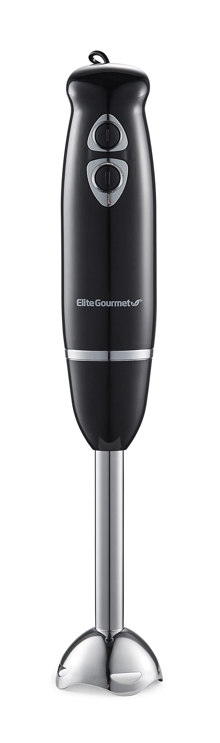 Elite Gourmet EHB1015 Immersion Hand Blender 500 Watts 2 Speed Mixing with Stainless Steel Blades, Detachable Wand Stick Mixer, Smoothies, Baby Food, Soup, Black Elite Gourmet