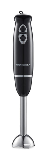 Elite Gourmet EHB1015 Immersion Hand Blender 500 Watts 2 Speed Mixing with Stainless Steel Blades, Detachable Wand Stick Mixer, Smoothies, Baby Food, Soup, Black Elite Gourmet