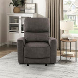 Lexicon Manual Rocker Recliner Chair, Polished Microfiber Manual Reclining Chair with Overstuffed Backrest, Comfy Nursery Recliner for Living Room/Office/Bedroom/Apartment, Easy Assembly, Chocolate