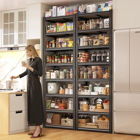 DurayLoly 8 Tier Storage Shelves, Shelving Unit Load 2816LBS, Garage Shelving Adjustable and Divisible, Shelving Units and Storage Rack for Laundry Room, Pantry, Kitchen, Closet, Metal Shelf 84" H DurayLoly