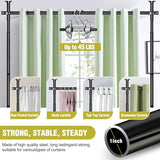 Room Divider, No Drilling Curtain Rod for Room Separation, 4-10ft(H) 29-73"(W) Adjustable Wall Divider, Heavy Duty Floor to Ceiling Tension Rod Space Partition Privacy Separator for Dorm Office, Black Yettsoy