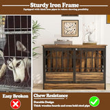 COZPAW 52 Inch Dog Crate Furniture, Extra Large Dog Kennel Indoor for XLarge Breed, Heavy Duty Dog Cage with Double Elegant Arched Doors, Decorate as TV Stand & End Table-Retro Brown COZPAW