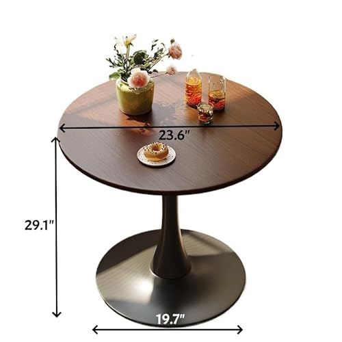 HEPMIMZHU 23.6" Round Tulip Dining Table, Mid-Century Tulip Table Kitchen Tulip Dining Table 2 People with MDF Table Top & Pedestal Base for Office Living Room HEPMIMZHU