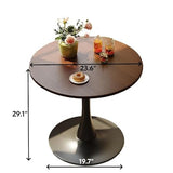 HEPMIMZHU 23.6" Round Tulip Dining Table, Mid-Century Tulip Table Kitchen Tulip Dining Table 2 People with MDF Table Top & Pedestal Base for Office Living Room HEPMIMZHU