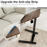PUNCIA Adjustable Height Small Standing Desk Foldable Laptop Table with Stoppers - 90° Tiltable Rolling Computer Cart Portable Workstation Mobile Desk for Home Office Small Space Bedroom Dorm Study PUNCIA