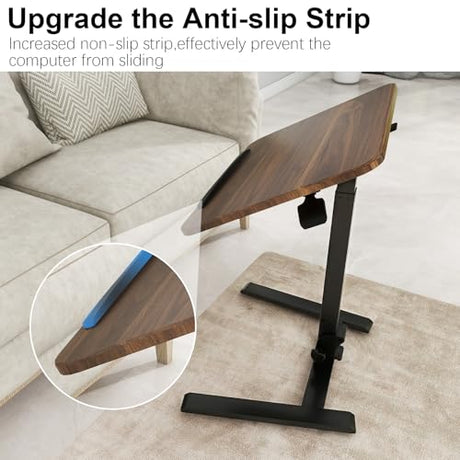 PUNCIA Adjustable Height Small Standing Desk Foldable Laptop Table with Stoppers - 90° Tiltable Rolling Computer Cart Portable Workstation Mobile Desk for Home Office Small Space Bedroom Dorm Study PUNCIA