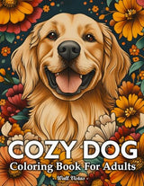 Cozy Dog Coloring Book: Beautiful Illustrations of 50 Dog Breeds to Color and Relaxing For adult WoodArtSupply