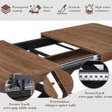 Extendable Dining Room Table for 4 6 8, 55"-70.9" Kitchen Table Rectangle Wood, Expandable Dining Table with Hidden Storage, Space Saving Farmhouse Kitchen Table for Kitchen Dining Living Room MECHYIN