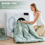 MUXHOMO King Comforter Set 7 Pieces, Sage Green Elegant Floral Print Bed in a Bag King, Ultra Soft & Breathable Reversible Botanical Pattern Bedding Set with Comforter, Sheets, Pillowcases, and Shams