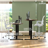 DUMOS Drafting Chair - Ergonomic Tall Office for Standing Desk, Counter with Height Adjustable and Comfortable Lumbar Support, Fixed Armrests, Grey DUMOS