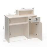 YTElantivo Reception Desk with LED Light and Locking Drawer – 47.2" Small Front Desk for Salon, Office, Retail, Lobby or Checkout Counter Use YTElantivo