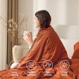 Andency King Size Comforter Set Burnt Orange, 3 Pieces Boho Terracotta Soft Lightweight Bedding Comforter Sets, Rust Tassel All Season Bed Set (104x90In Comforter & 2 Pillowcases) Andency