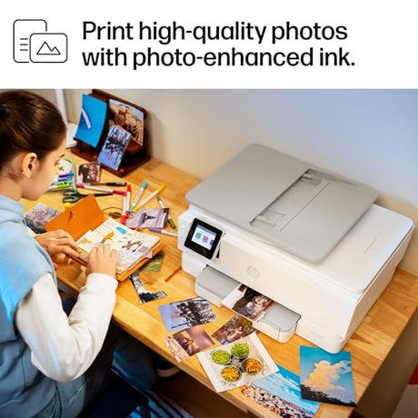 HP Envy Photo 7975 Wireless Color Inkjet Photo Printer, Print, scan, Copy, Easy Setup, Mobile Printing, Best-for-Home, 3 Month Instant Ink Trial Included, AI-Enabled (B63K3A) HP