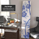 Red Lantern 6 ft. Tall Blue Toile Double Sided Room Divider 3 Panel Freestanding Folding Privacy Screen Partition and Separator for Modern and Contemporary Bedroom Home Office Dorm Red Lantern