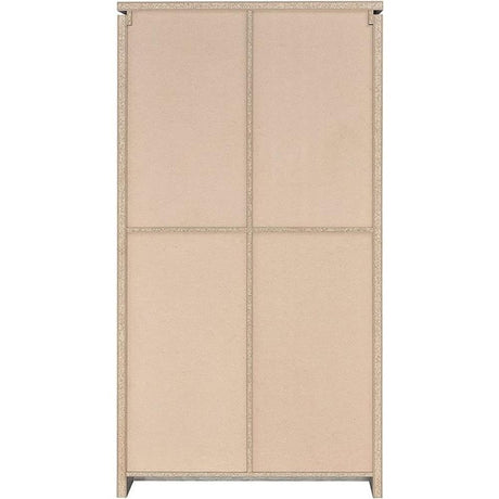 BOWERY HILL Traditional Glass Front 2 Door Wood Curio Display Cabinet in Grey Driftwood BOWERY HILL