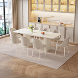 TreLined 9-Piece Modern Dining Set, 78.97" Dining Table Set for 8, Rectangular Kitchen Table with 8 Chairs, White Dining Room Tables Dinner Tables for 4-8 Person TreLined
