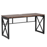 BON AUGURE 60 Inch Computer Desk for Home Office, Industrial Metal Wood Desk, Farmhouse Large Writing Desk, Modern Sturdy Gaming Desk (Rustic Oak) BON AUGURE