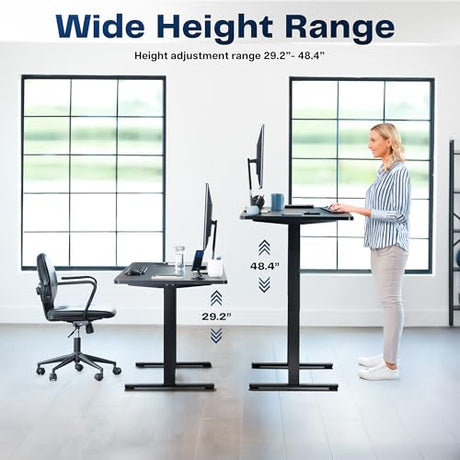 VIVO Large Electric 83 x 30 in Standing Desk, Memory Height Adjustment, 1B Series, Holds 220 lbs, Rustic Vintage Brown Top Black Frame, DESK-KIT-1B8N VIVO