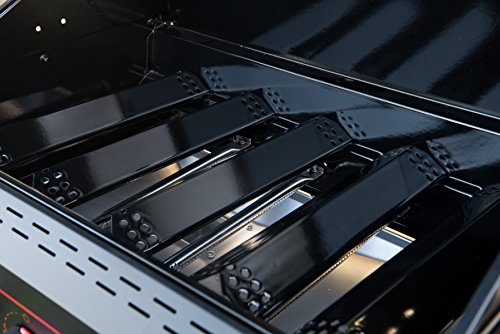 Megamaster 720-0982 5 Burner Propane Barbecue Gas Grill, Side Shelves with Hooks, for Outdoor Cooking, Patio, Garden Barbecue Grill, 50000 BTUs, Open Chart, Black Megamaster