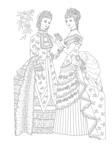 Creative Haven Victorian Gowns Coloring Book: Relaxing Illustrations for Adult Colorists (Adult Coloring Books: Fashion) Dover Publications