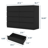 CIPACHO Black 8 Drawer Dresser for Bedroom,Modern Large Dresser with Deep Drawer,Wide Storage Chest of Drawer, Bedroom Storage Furniture Drawers for Living Room CIPACHO