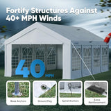 Quictent 13x26ft Party Tent Heavy Duty Outdoor Gazebo White Party Wedding Tent Canopy Shelter Carport with 4 Carry Bags Quictent