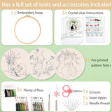 Ohcol 3 Sets Cat Embroidery Kit,Needlepoint Kits for Adults Beginner,Needle Point Sets with Washable Pre-Printed Pattern,1 Hoop,Women Hand Crafts