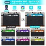 Black Dresser for Bedroom, Wooden Modern 7 Drawers Long Dresser with Charging Station and Led Lights Design, Large Capacity Storage Chest of Drawers, Wide Dresser for Living Room, Hallway GarveeHome