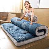 MAXYOYO Grey Cactus Pattern Queen Size Futon Mattress, Quilted Bed Mattress Topper, Extra Thick Folding Sleeping Pad, Breathable Floor Lounger, Guest Bed for Camping, Couch MAXYOYO