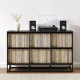 Crosley Furniture Enzo 6 Cube Record Storage Media Player Stand, Vinyl Records Holder, Black Crosley Furniture
