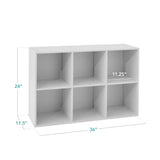 Best Choice Products 6-Cube Storage Organizer, 11in Shelf Opening, Bookcase, Display Shelf, Customizable w/ 3 Removable Back Panels – White Best Choice Products
