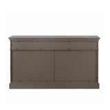 LUMISOL Retro Cabinet with 4 Doors and 3 Drawers, 60” Storage Sideboard with Black Round Handles, Wood Buffet Cabinet, Console Table for Living Room Kitchen Entryway Hallway LUMISOL