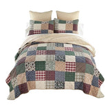 Donna Sharp Rustic Paisley Pieced Patchwork Cotton Quilted Bedding Set - 3-Piece Cal King Size Quilt Set - Includes 1 Quilt and 2 Pillow Shams - Machine Washable - Perfect for Rustic Decor Donna Sharp