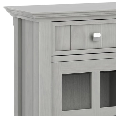 SIMPLIHOME Acadian SOLID WOOD 36 Inch Wide Rustic Entryway Hallway Storage Cabinet in Fog Grey, For the Living Room, Entryway and Family Room SIMPLIHOME