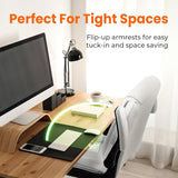 NEO CHAIR Office Desk Computer Chair Ergonomic Executive Mid-Back Leather Gaming Chair with Adjustable Flip-Up Armrests Wheels Swivel for Home Study Task (White) NEO CHAIR