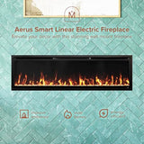Modern Ember Aerus 60 Inch Smart Linear Electric Fireplace | Recessed in-Wall or Wall-Mount | LED Multiple Flame Colors | Alexa/WiFi Enabled | 5.75” Profile | Remote Included Modern Ember