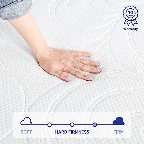 Olee Sleep Twin Mattress, 10 Inch Gel Memory Foam Mattress, Gel Infused for Comfort and Pressure Relief, CertiPUR-US Certified, Bed-in-a-Box, Medium Firm, Grey, Twin Size