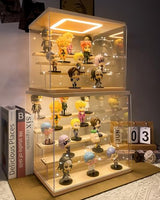 AZEYN Clear Acrylic Display Case with Light , 5 Tier Display Box Stand Assembly Dustproof Protection Showcase for Collectibles Action Figures Mini Decorations (12.6×12.2×11.8in; 32×31×30cm) AZEYN