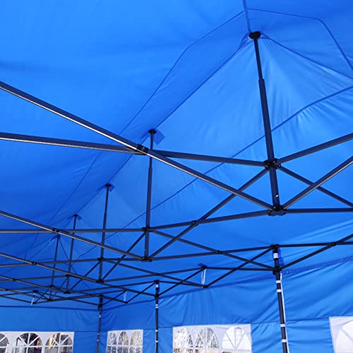 COBIZI 10x30 Pop Up Canopy with 8 Sidewall,Heavy Duty UPF 50+ All Season Wind Waterproof Commercial Outdoor Wedding Party Tents for Parties Canopy Gazebo with Roller Bag(10 x 30 ft Black) COBIZI
