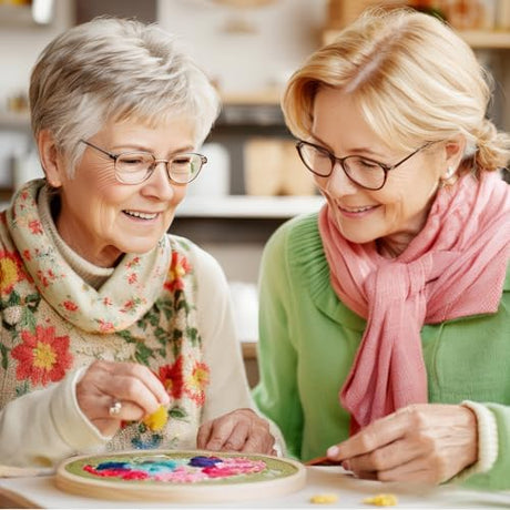 CYANFOUR 5 Pack Beginner Embroidery Kit for Adults, Easy to Learn Floral Embroidery Patterns from Video & Instruction, Needlepoint Kits for Adults Include Embroidery Hoop, Colorful Threads, Tools CYANFOUR
