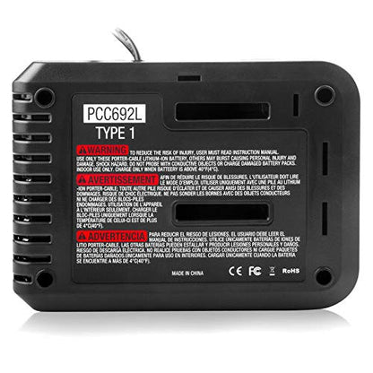 Battery Charger for Porter Cable 20V MAX Lithium Battery PCC685LP PCC680L PCC692L PCC699L and Black Decker 20V Battery LBXR20 LBX4020 - WoodArtSupply