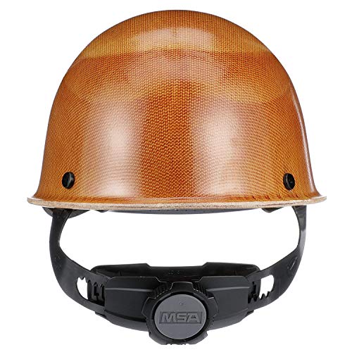 MSA 475395 Skullgard Cap Style Safety Hard Hat with Fas-Trac III Ratchet Suspension | Non-slotted Cap, Made of Phenolic Resin, Radiant Heat Loads up to 350F - Standard Size in Natural Tan - WoodArtSupply