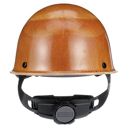 MSA 475395 Skullgard Cap Style Safety Hard Hat with Fas-Trac III Ratchet Suspension | Non-slotted Cap, Made of Phenolic Resin, Radiant Heat Loads up to 350F - Standard Size in Natural Tan - WoodArtSupply