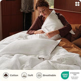 Bedsure Cotton Duvet Cover King - 100% Cotton Waffle Weave Coconut White Duvet Cover King Size, GentleSoft™ and Breathable Bedding Set for All Season, 3 Pieces, 104"x90" Bedsure