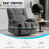 MAHOMICO Recliner Chair Oversized Swivel Rocker with Vibration Massage & Lumbar Heating, 360° Swivel, USB Charging Port, Cup Holders & Side Pocket for Living Room